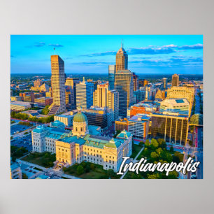 Affiche Indianapolis, Indiana, États-Unis