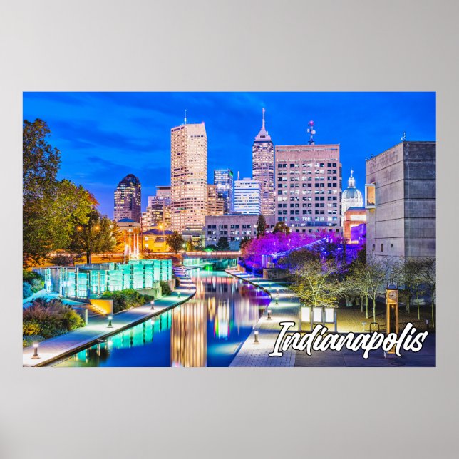 Affiche Indianapolis, Indiana, tôt le soir (Devant)