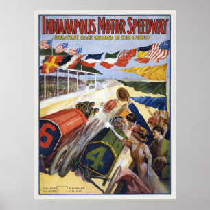 Affiche Indianapolis Motor Speedway Vintage
