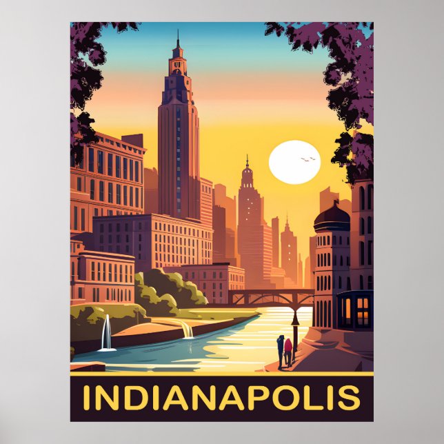 Affiche Indianapolis, rivière White, État de l'Indiana, Vo (Devant)