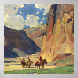 Affiche “Indians à travers Canyon de Chelly” par Edgar Pay