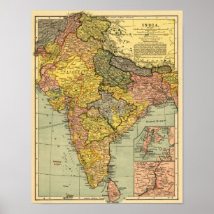 Affiche IndiaPanoramic MapIndia