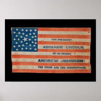 Affiche Indicateur de bannière de la campagne Lincoln John