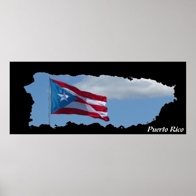 Affiche Indicateur de carte de l'île de Porto Rico (Devant)