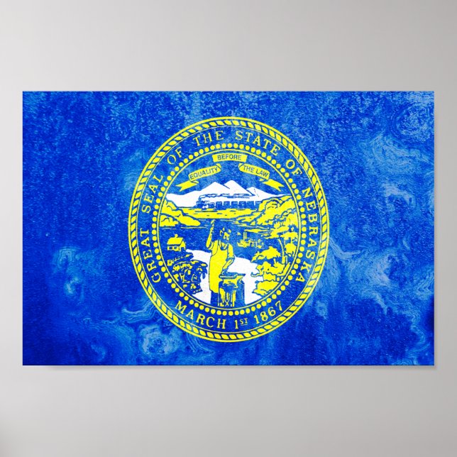 Affiche Indicateur de l'État du Nebraska (Devant)