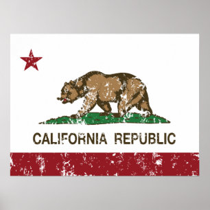 Affiche Indicateur Ours de la République de Californie