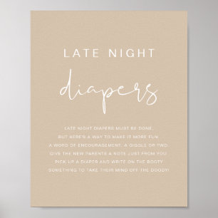Affiche INDIE Bohemian Beige Late Night Diapers Jeu