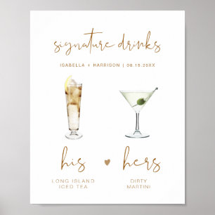 Affiche INDIE Bohemian Signature Boisson Mariage Bar Poste