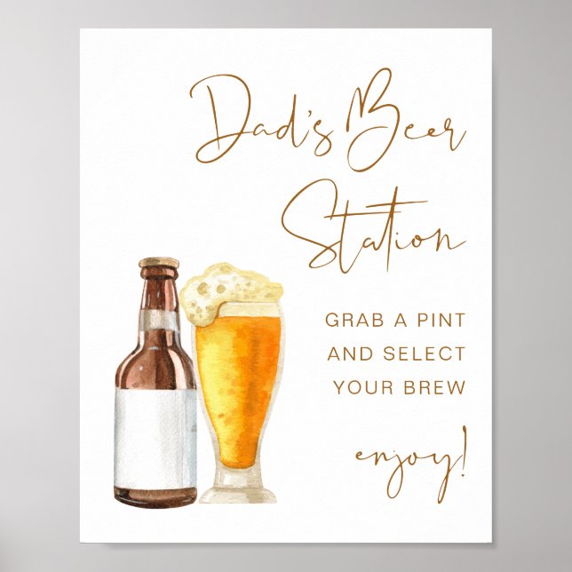 Affiche INDIE Boho Baby shower Beer Station de papa (Devant)