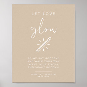 Affiche INDIE Boho Beige Let Love Mariage Signal