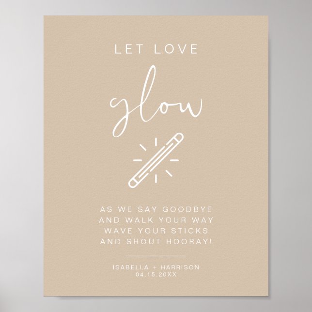 Affiche INDIE Boho Beige Let Love Mariage Signal (Devant)
