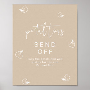 Affiche INDIE Boho Beige Mariage Petal Toss Envoyer