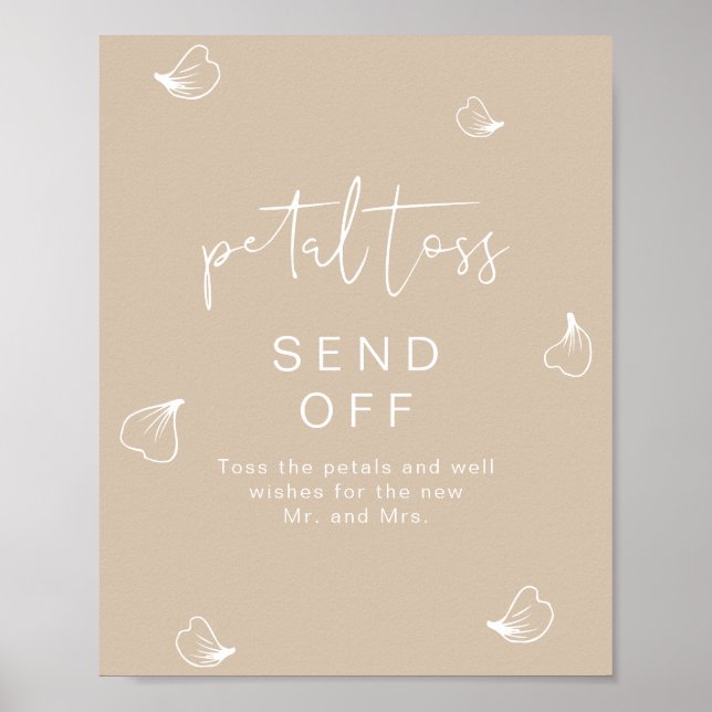 Affiche INDIE Boho Beige Mariage Petal Toss Envoyer (Devant)