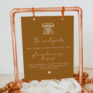 Affiche INDIE Boho Burnt Orange Téléphone Symbole
