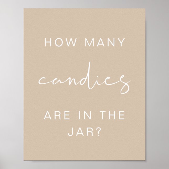 Affiche INDIE Boho Combien De Candies Baby shower Jeu (Devant)