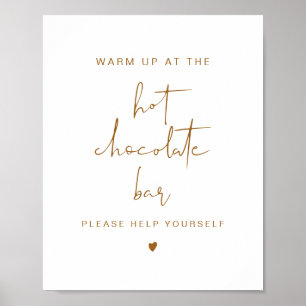 Affiche INDIE Boho Terracotta Hot Chocolate Bar Sign