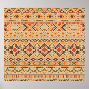 Affiche Indien péruvien : Tribal Geometry Seamless