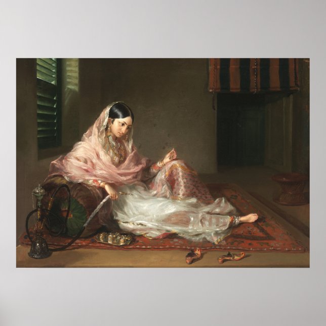 Affiche Indienne musulmane Fumer du hookah (Devant)