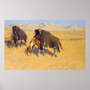 Affiche Indiens simulant le buffle