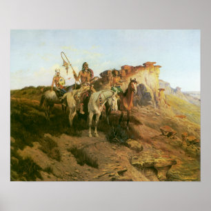 Affiche Indiens vintage, Maraudeurs de la Prairie, Seltzer