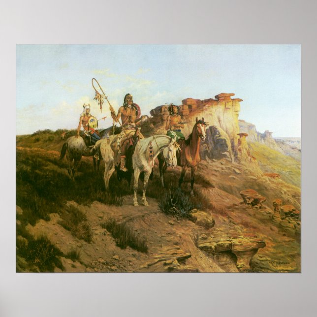 Affiche Indiens vintage, rôdeurs de la Prairie, Seltzer, (Devant)