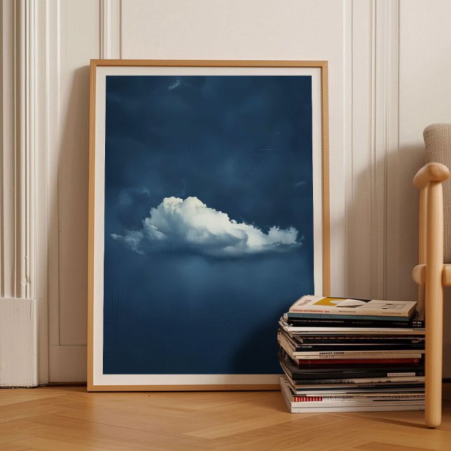 Affiche Indigo Cloud Print Moody Cloud Painting Indigo Wal (Créateur téléchargé)