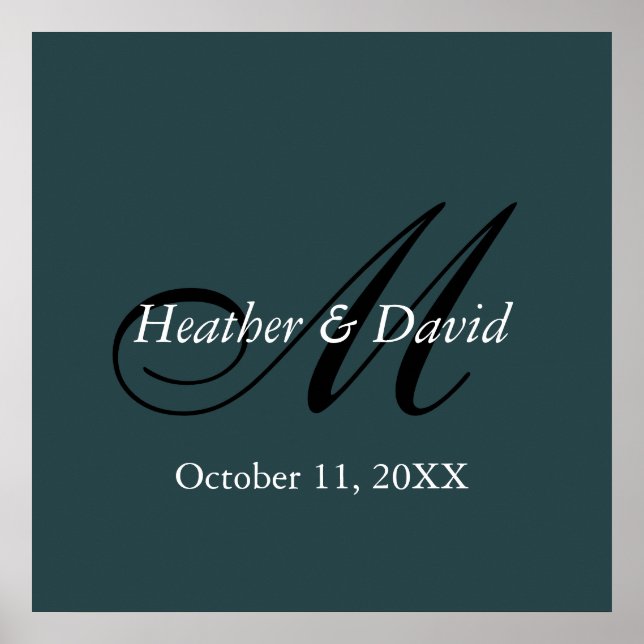 Affiche Indigo Color Stylo mignon Monogram Mariage (Devant)