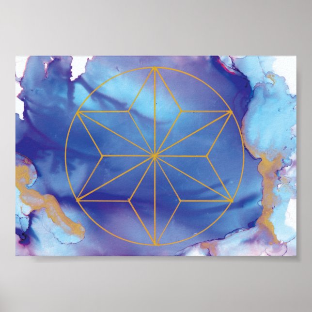 Affiche Indigo star / modèle de crystalgrid (Devant)