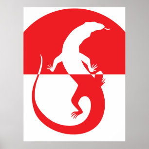 Affiche Indonésie Komodo dragon Monitor Indonésie