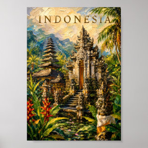 Affiche Indonésie : Souvenir d'art du temple tropical enso