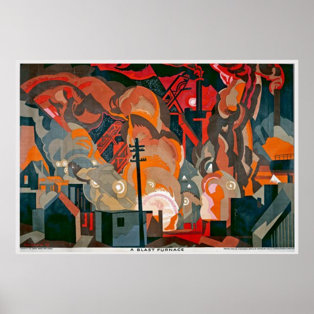 affiche industrielle d'un haut fourneau (Devant)