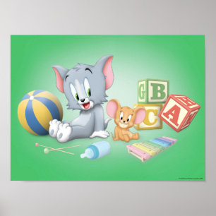 Affiche Infant Tom and Jerry Playing With Toys