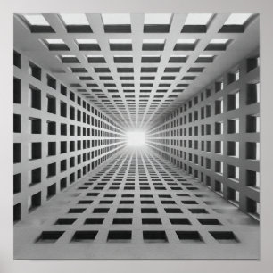Affiche Infini Géométrique Grille Optique Illusion Art