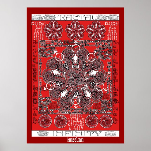 AFFICHE "INFINITÉ FRACTALE" IMPRIMER MANDALA GICLEE (Devant)