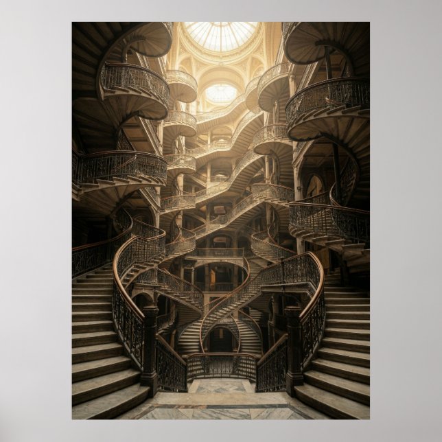 Affiche Infinite Staircase Grand Architecture (Devant)
