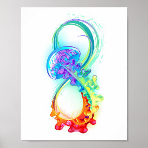 Affiche Infinity avec Rainbow Jellyfish