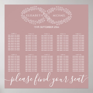 Affiche Infinity poussiéreux rose botanique romantique élé