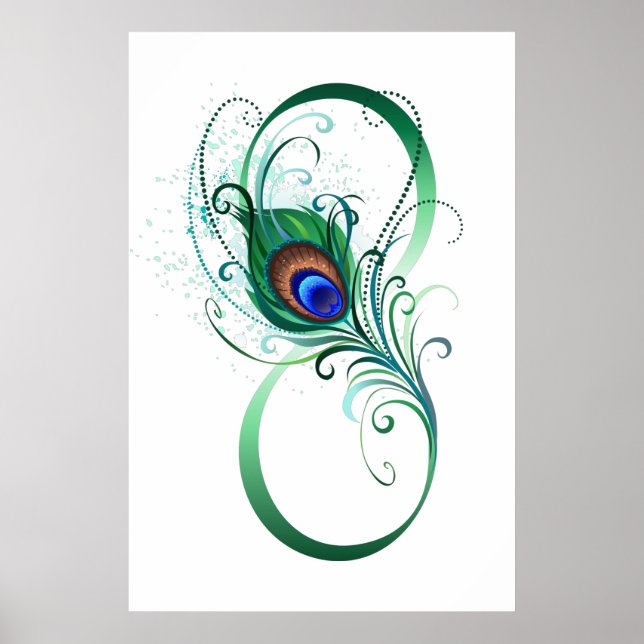 Affiche Infinity Symbol with Peacock Feather (Devant)