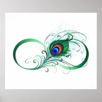 Infinity Symbol with Peacock Feather