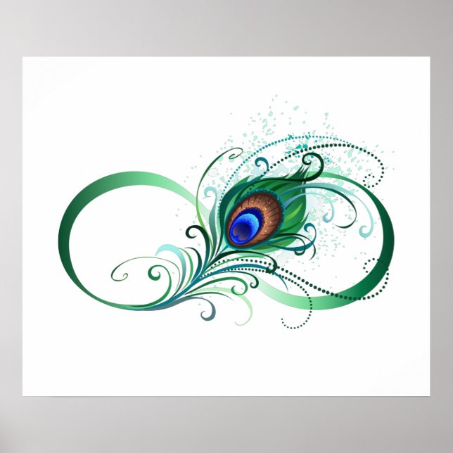 Affiche Infinity Symbol with Peacock Feather (Devant)