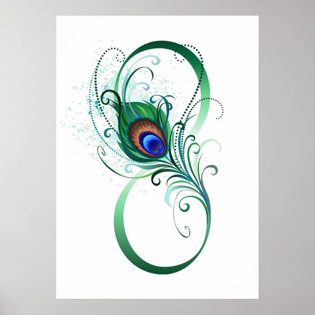 Affiche Infinity Symbol with Peacock Feather (Devant)