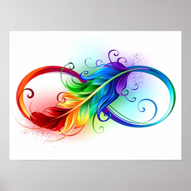 Affiche Infinity Symbol with Rainbow Feather (Devant)