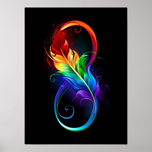 Affiche Infinity Symbol with Rainbow Feather (Devant)