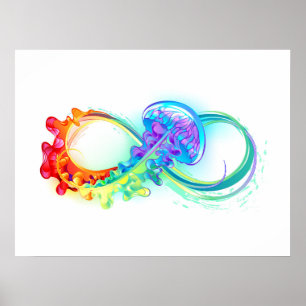 Affiche Infinity with Rainbow Jellyfish