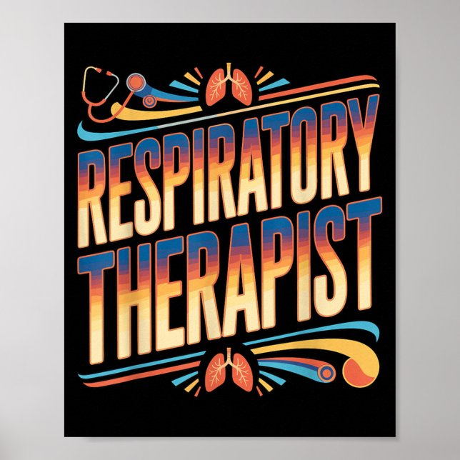 Affiche Infirmier en thérapie respiratoire RT Stéthoscope  (Devant)