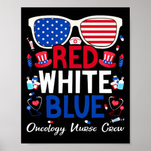 Affiche Infirmière 4 juillet Rouge Blanc Bleu Infirmière e