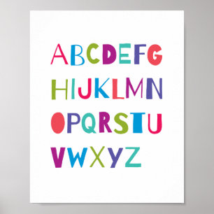 Affiche Infirmière ABC en Alphabet coloré Décor mur