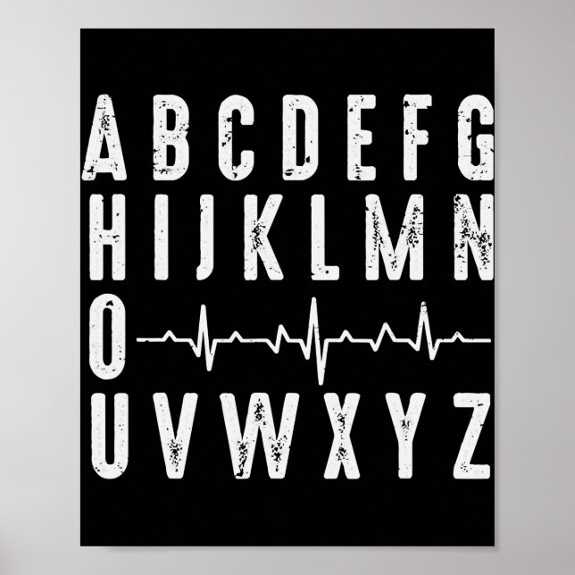 Affiche Infirmière ABC's Funny PQRST EKG rythme cardiaque (Devant)
