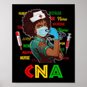Affiche Infirmière afro-américaine Noire Histoire Mois Fie