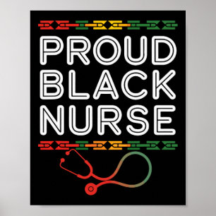 Affiche Infirmière afro forte noire fille mélanine afro-am